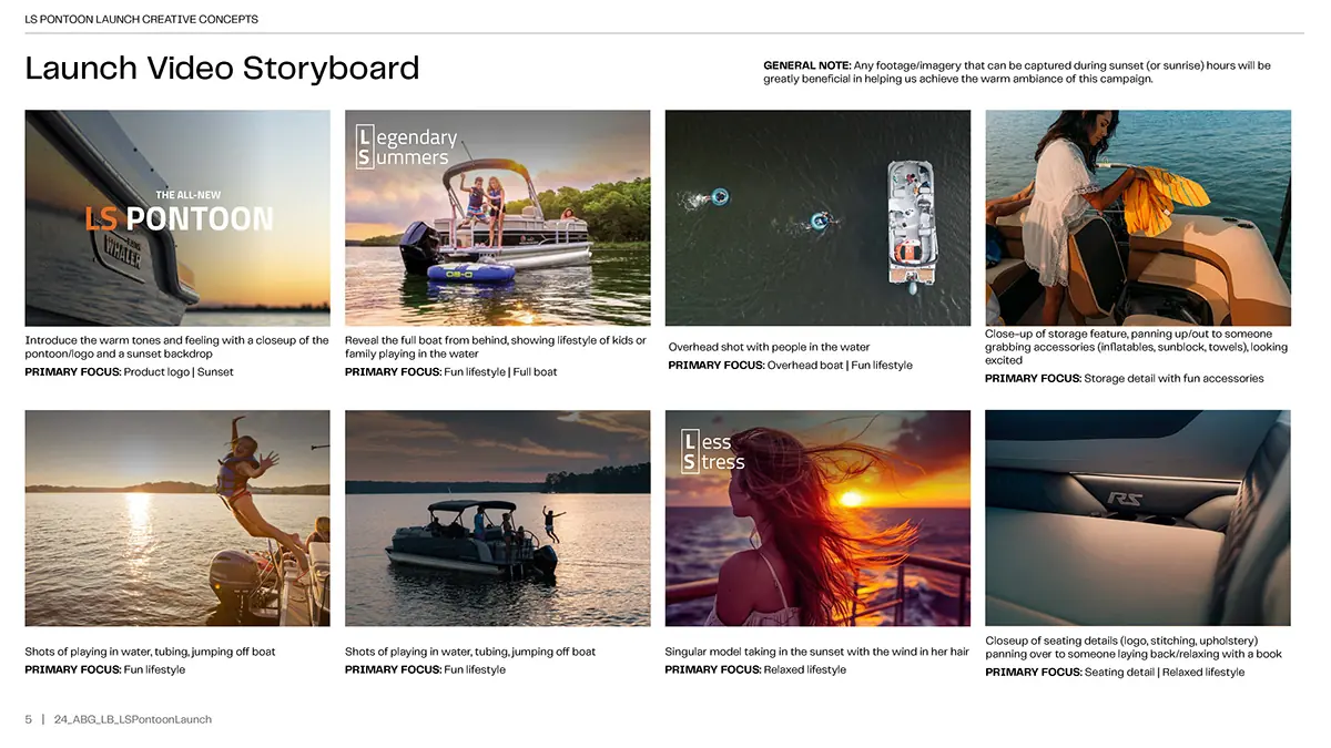 LS Pontoon launch storyboard page 1