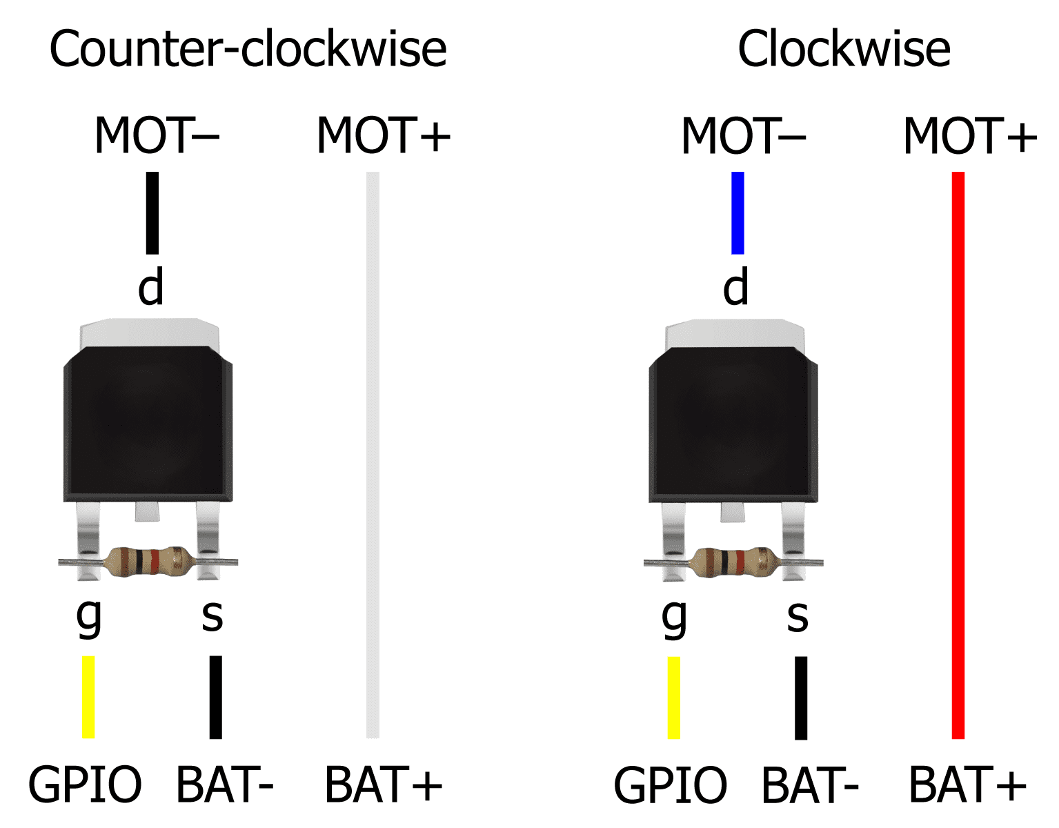 MOSFET connection scheme