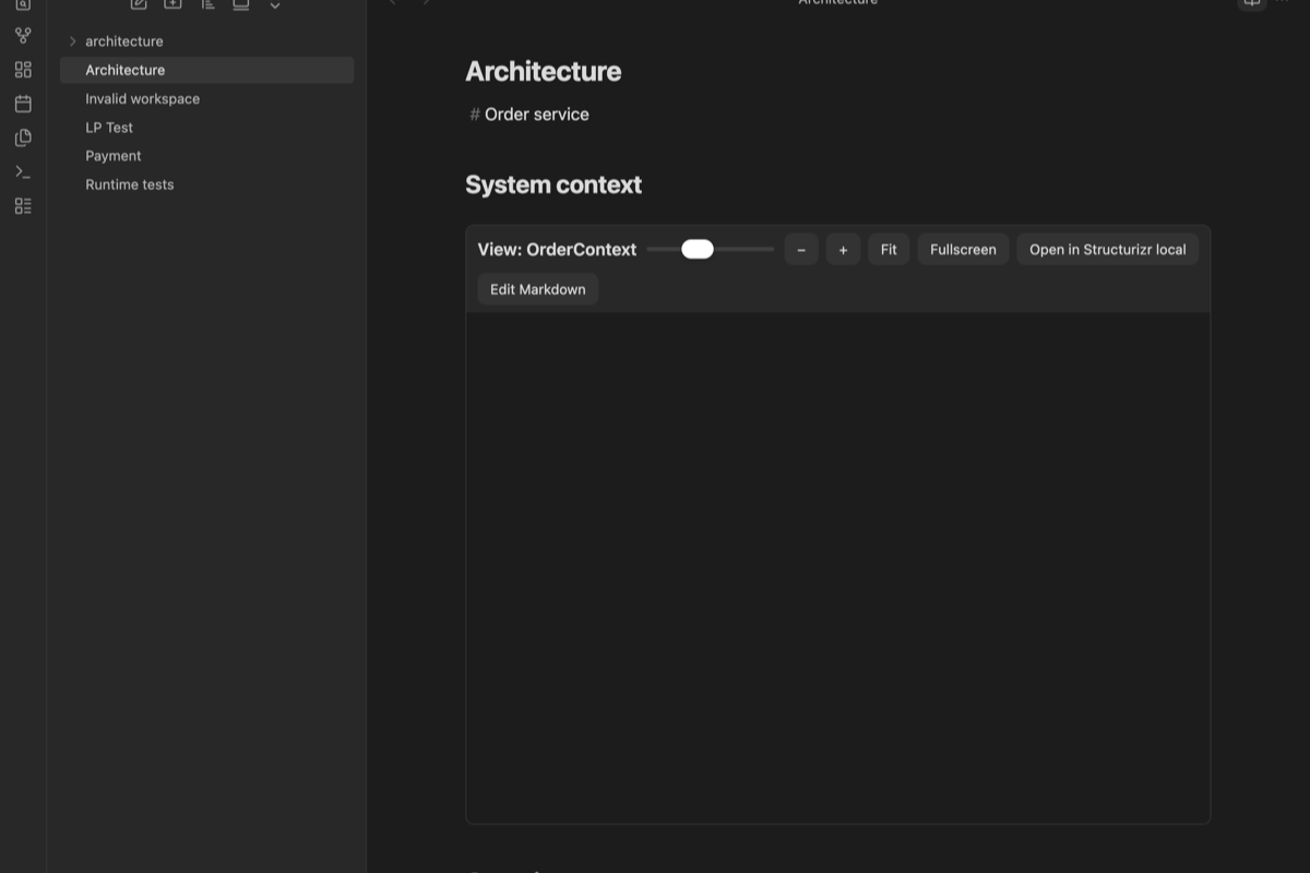 Structurizr diagrams in Obsidian Live Preview