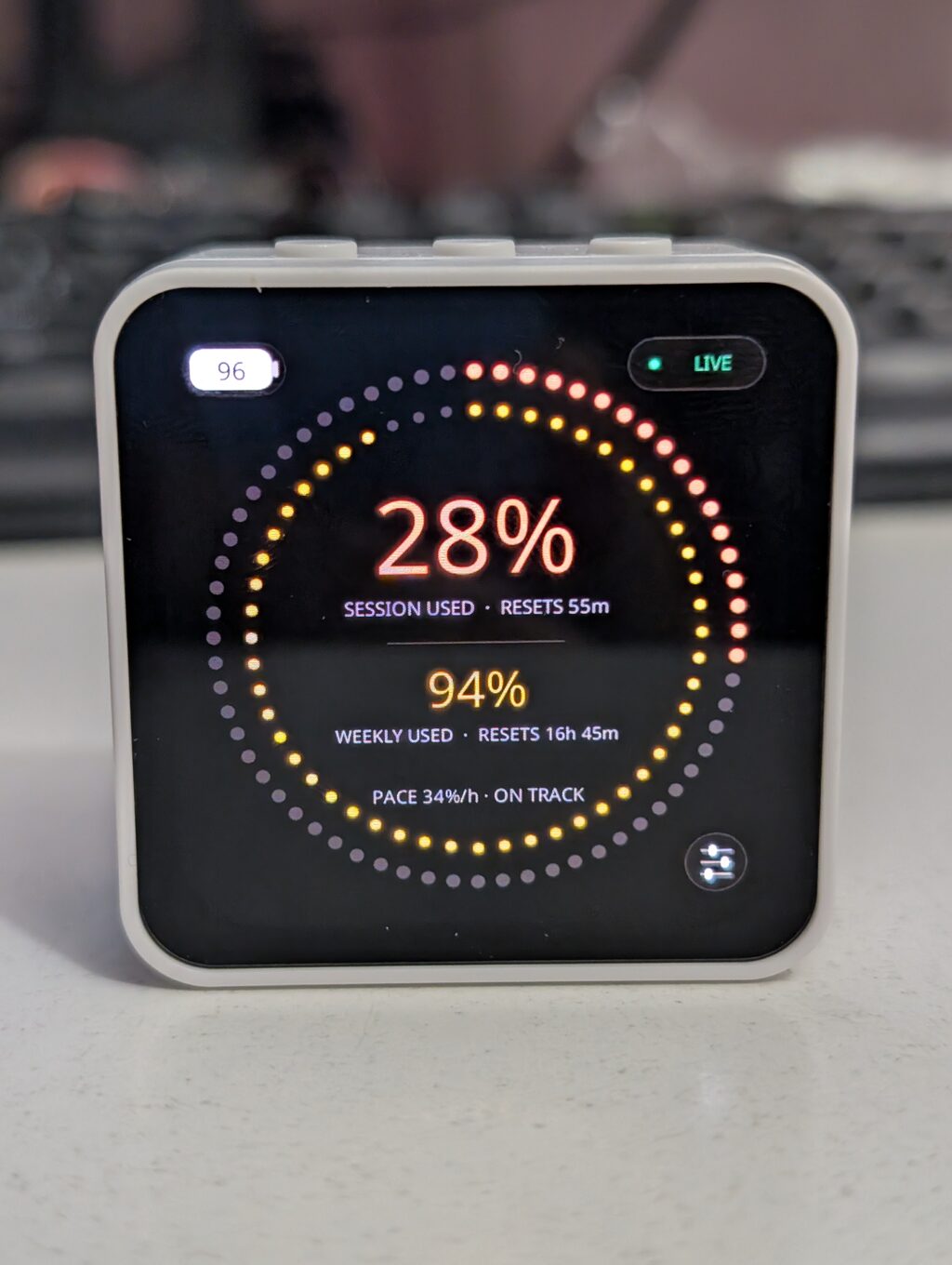 Claudial displaying Claude subscription usage