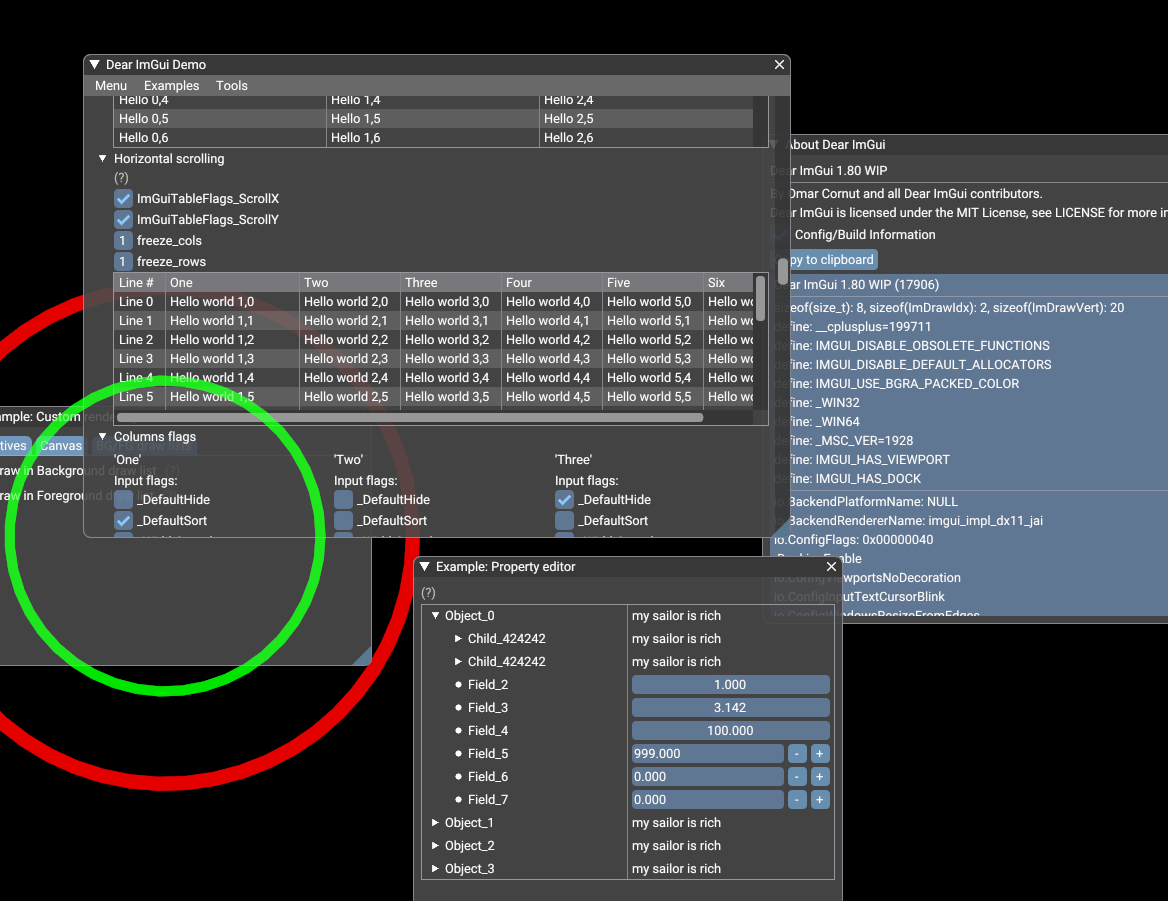 a screenshot showing the demo window