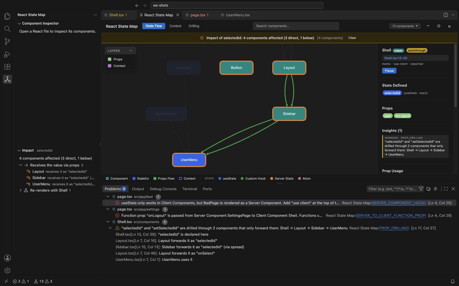 Interactive graph with impact highlighting