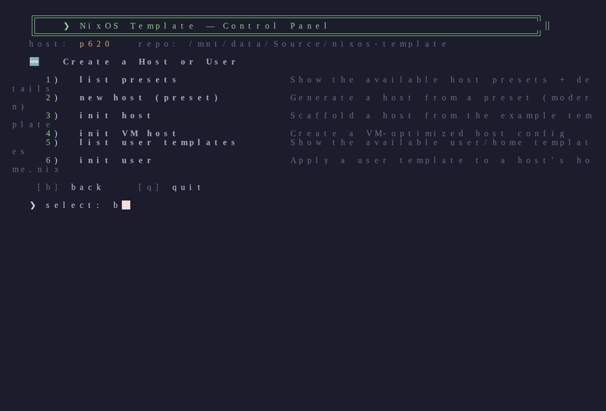 Create Host/User
