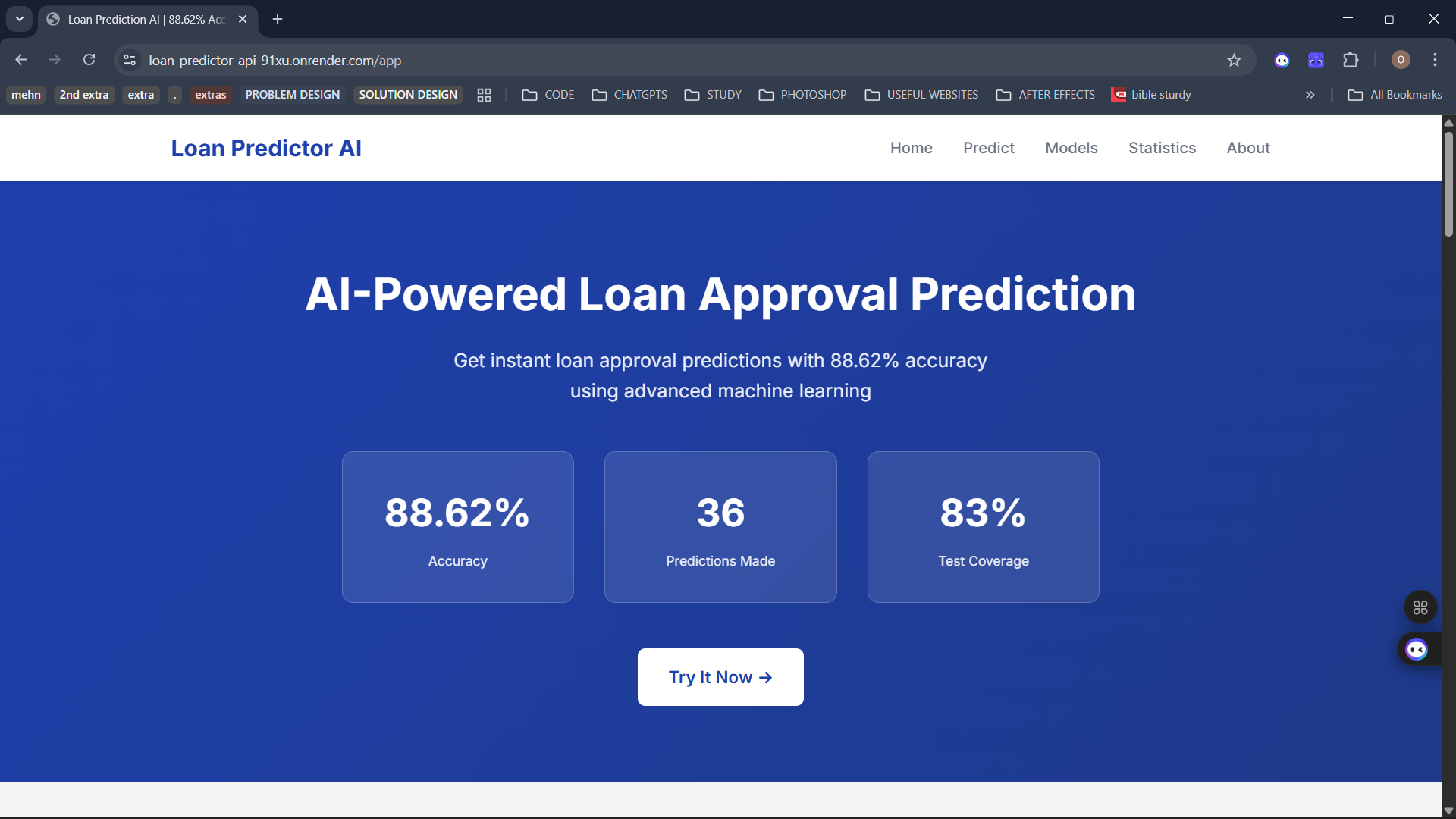 Show HN: Production-ready ML loan prediction system (88.62% accuracy)
