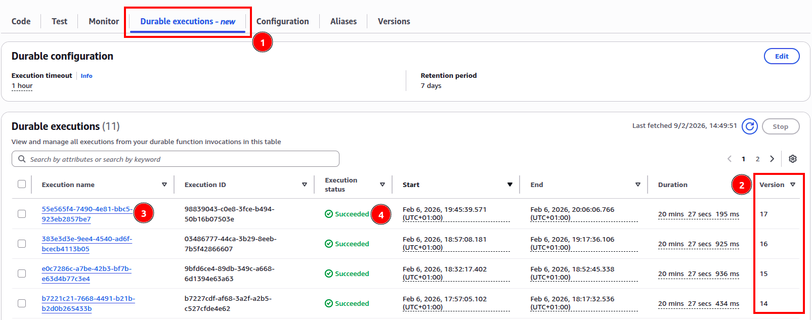 Ejecuciones Lambda Durable