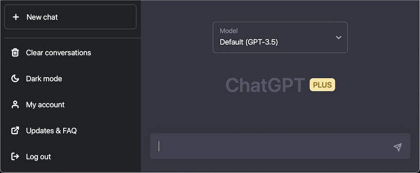 Initial GPT Chat Window
