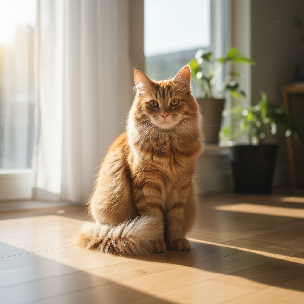fluffy ginger cat