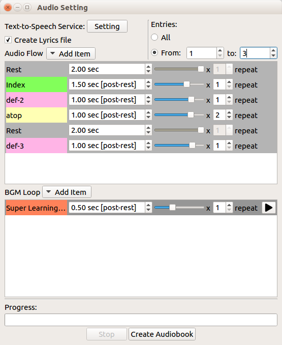 Screenshots of Textbook setting window