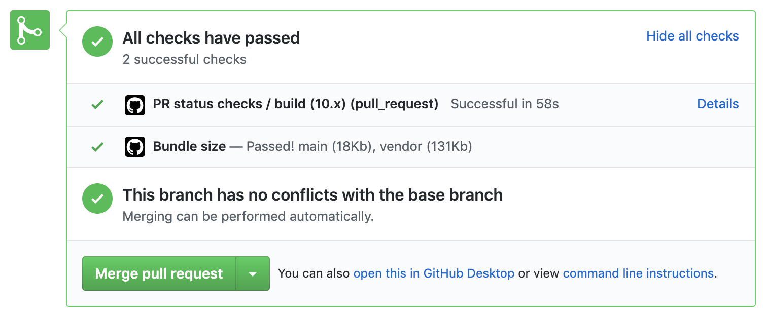 Bundle Size PR Successfull Status Check