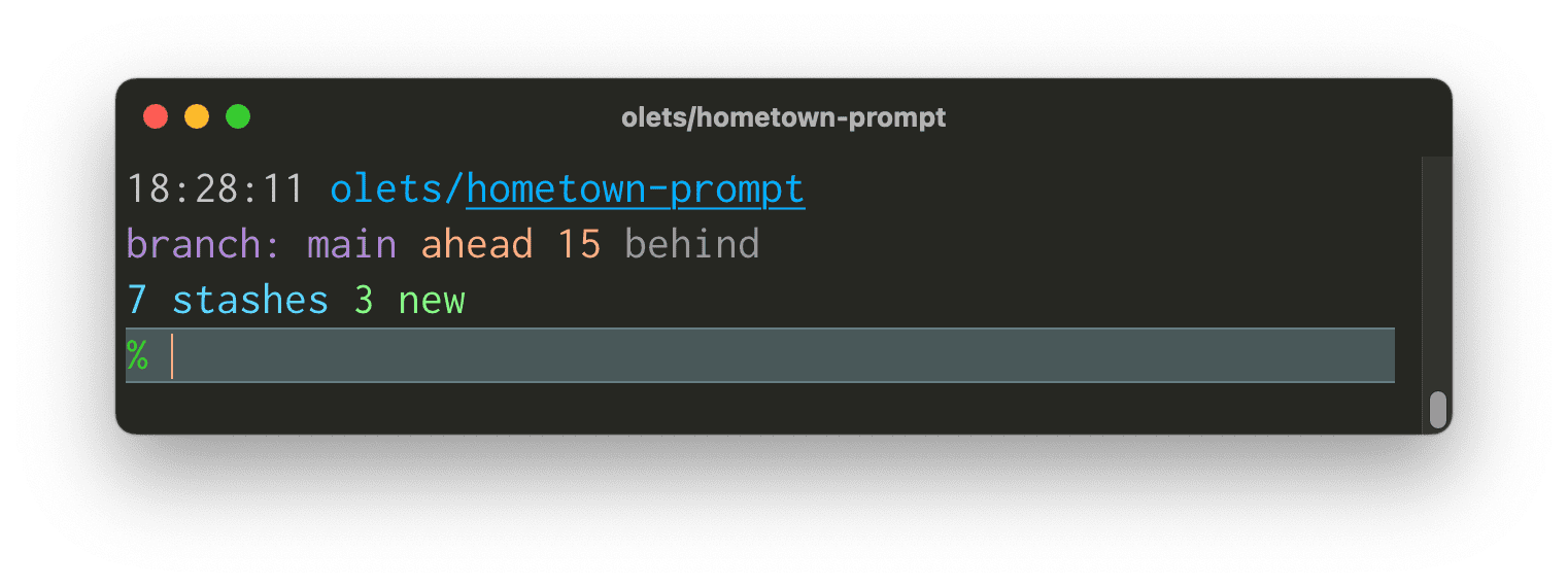 Hometown Prompt screenshot, long configuration