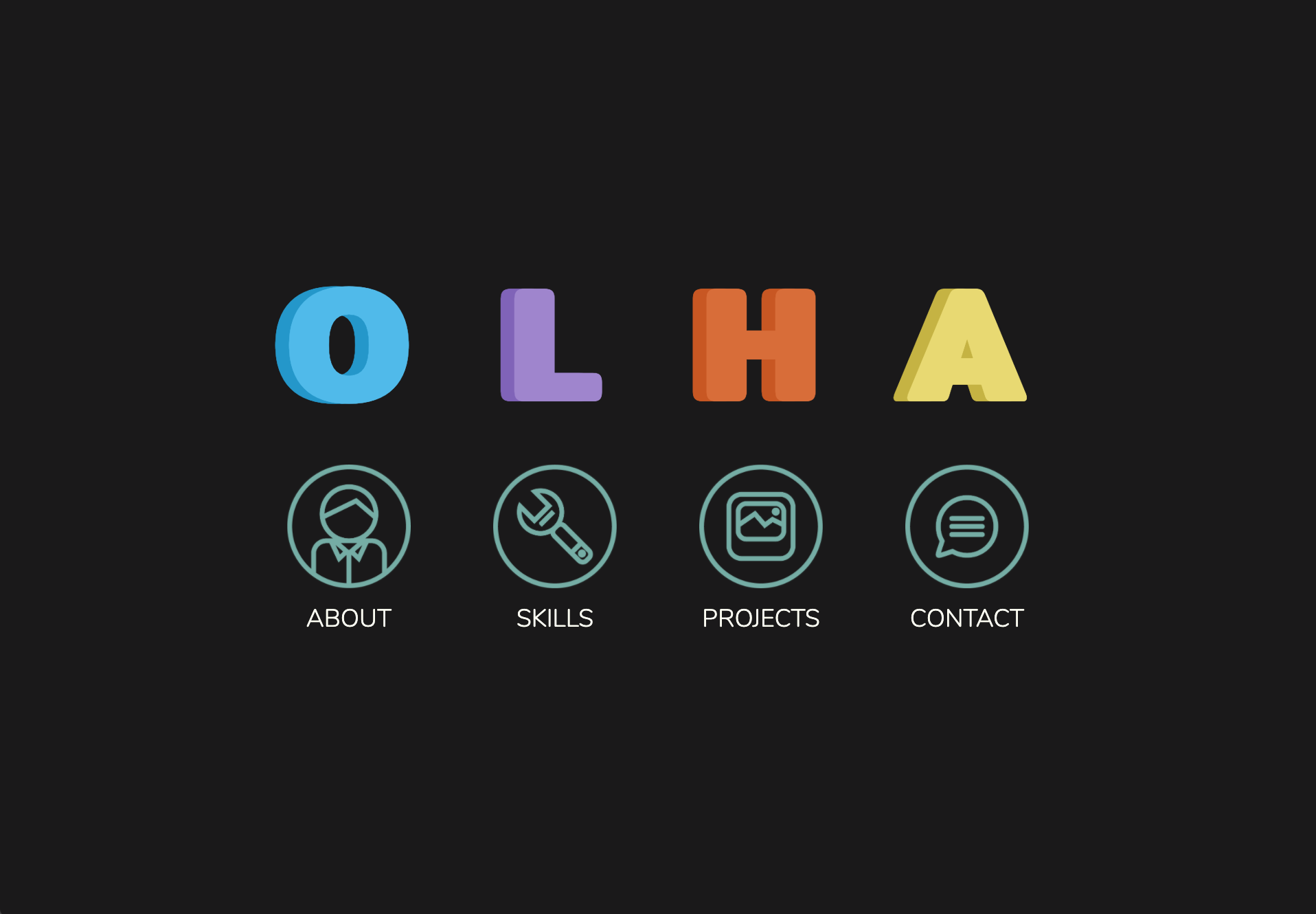 Olha's portfolio's homepage