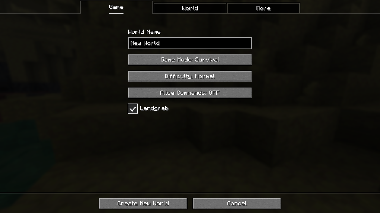 The Landgrab tick box on the Game tab
