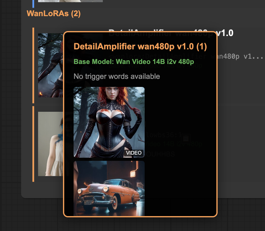 LoRA Visualizer hover interaction