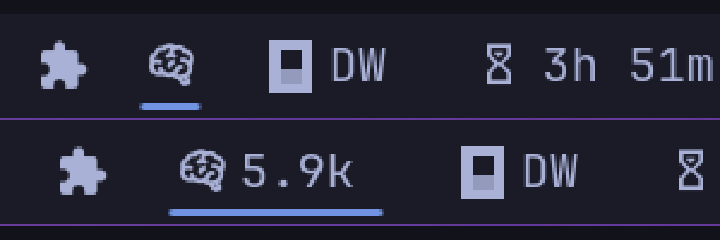 The mark on the bar, with and without the always-on token figure