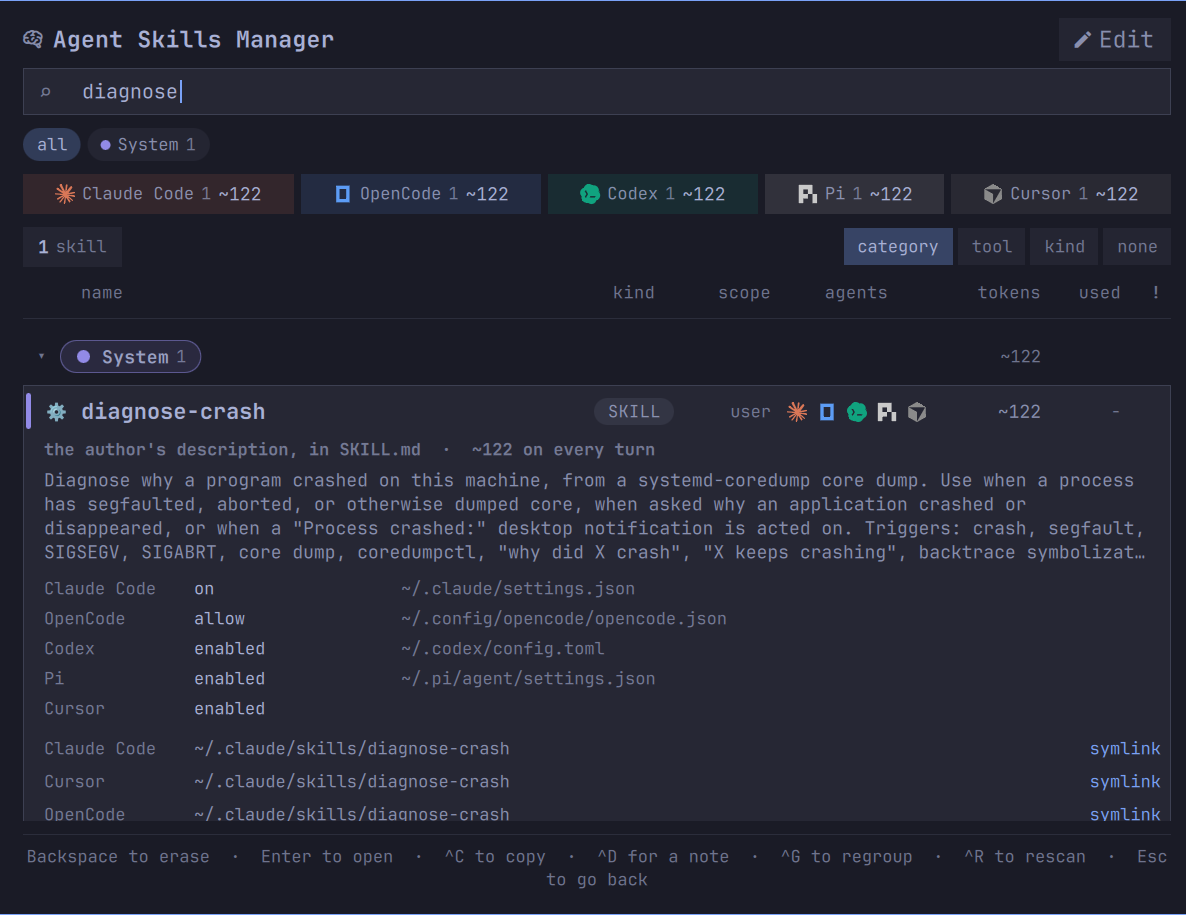 diagnose-crash, reachable from every root that matters