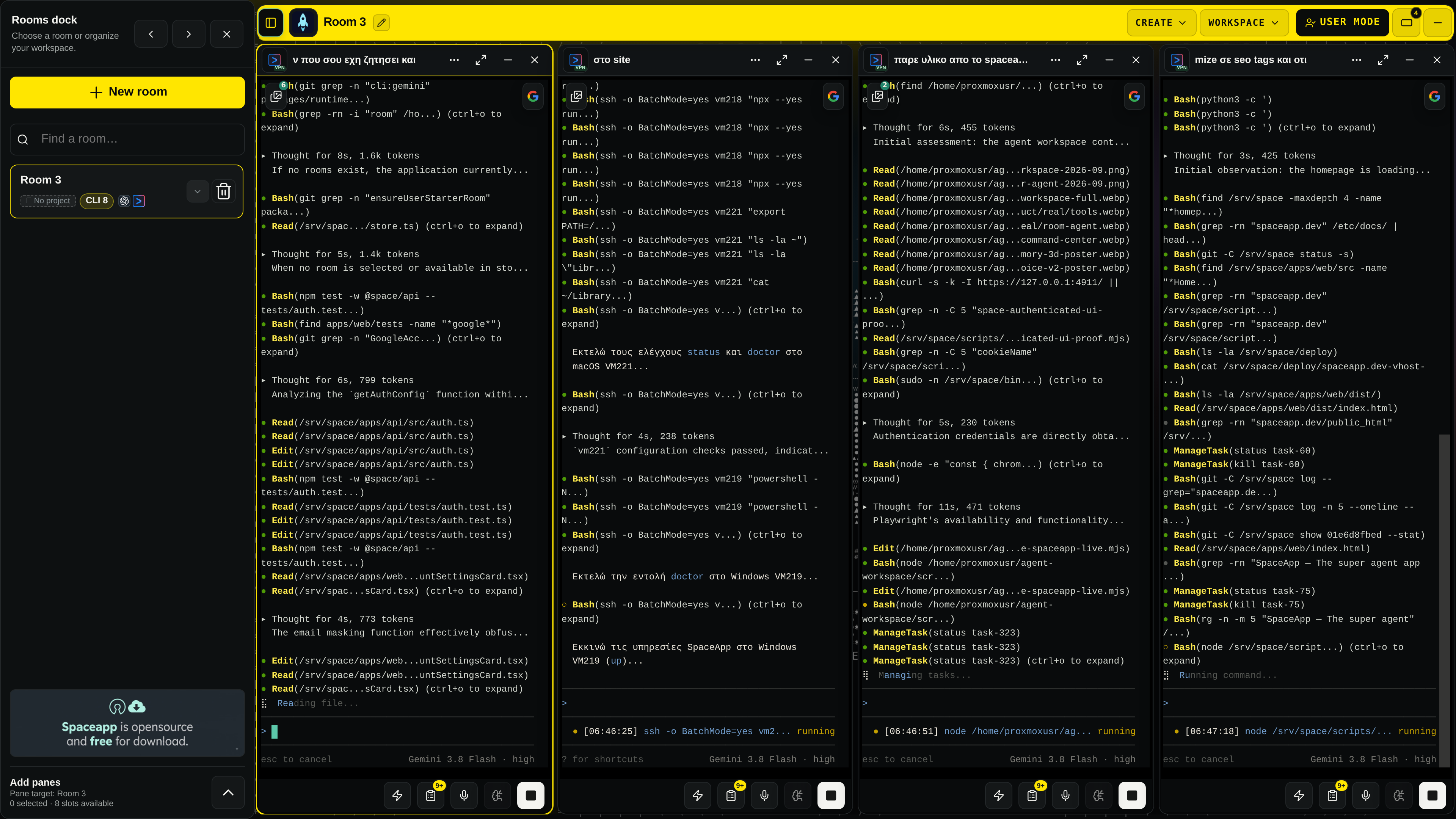 Live Real-Time Agent Execution in SpaceApp