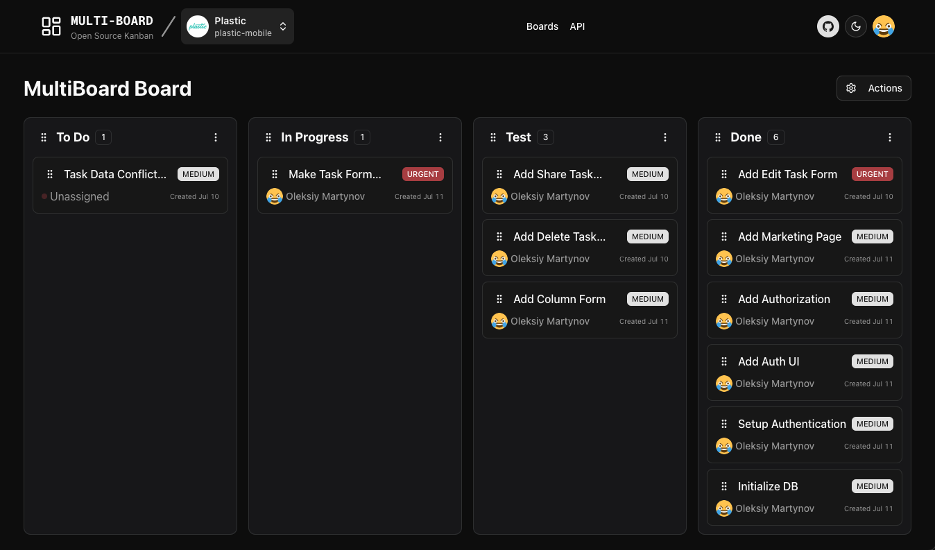 Multiboard Dark Mode