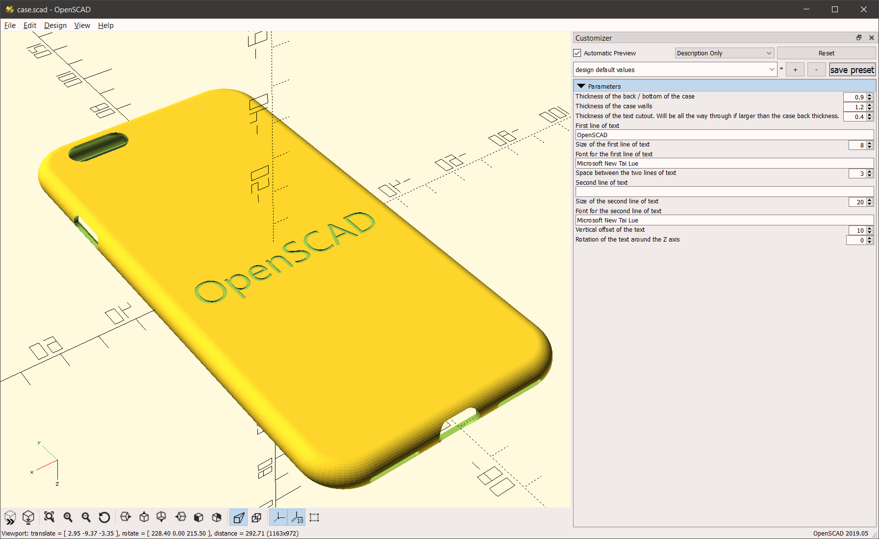 OpenSCAD Screenshot