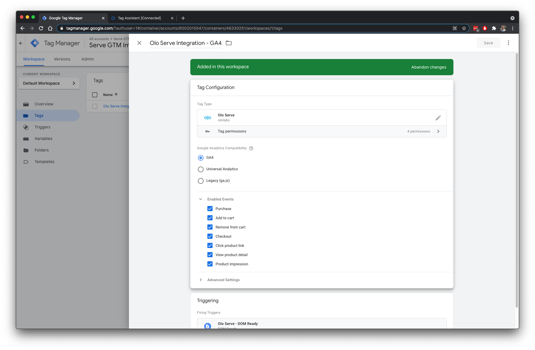 Olo Serve GTM Template GA4