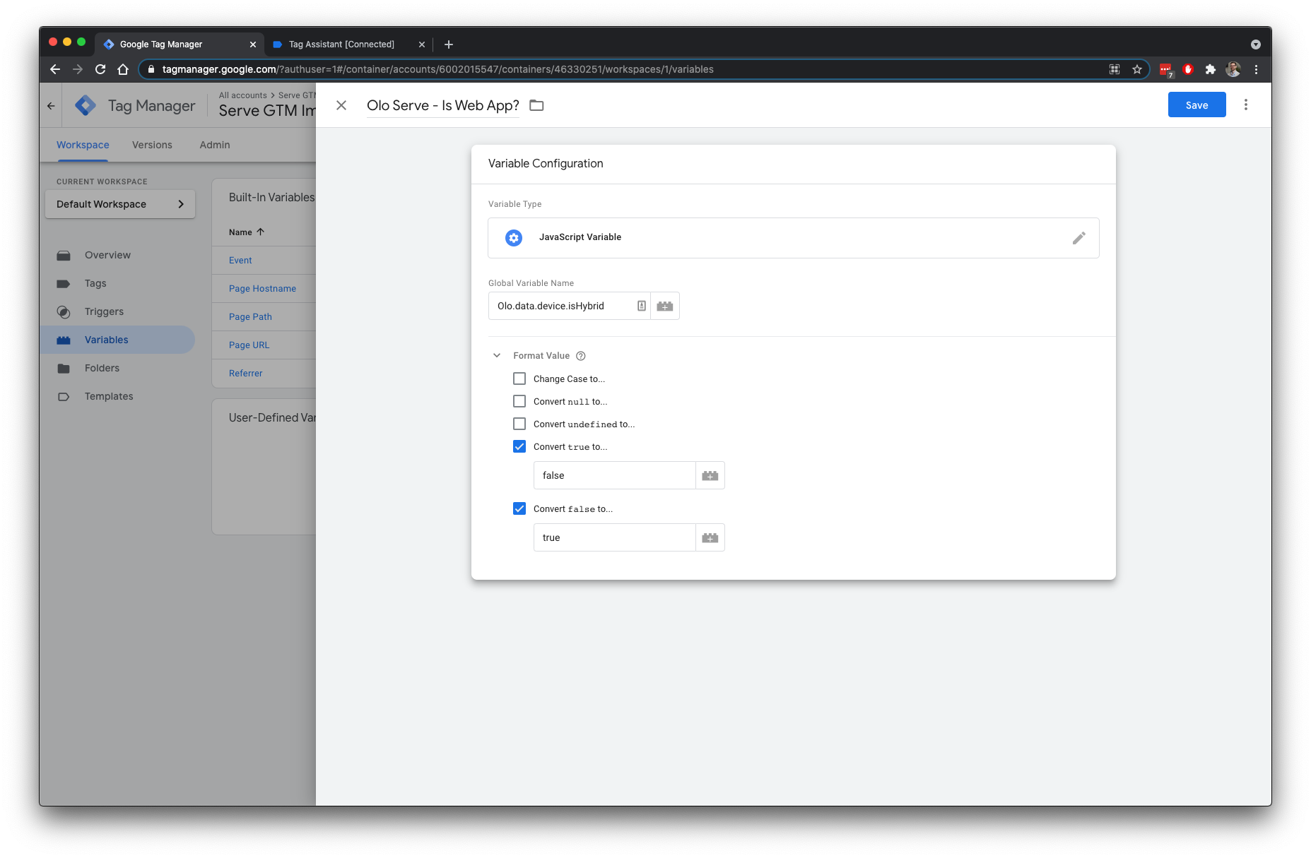 Adding Is Web? variable
