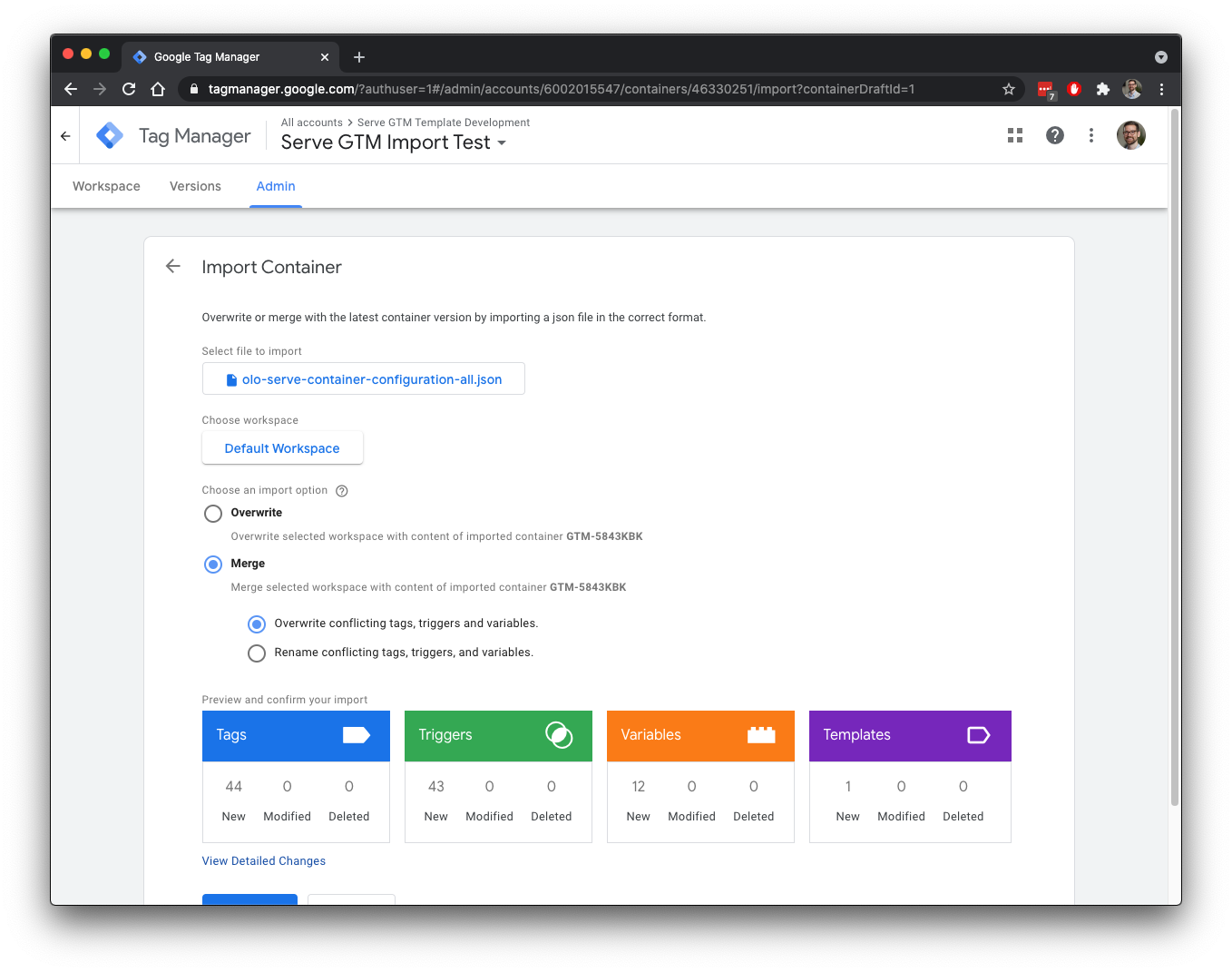GTM Import Container