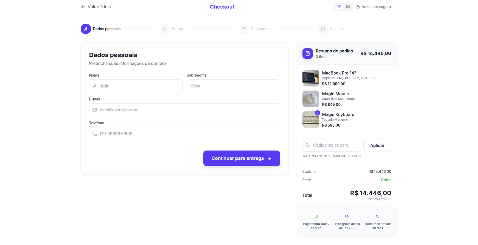 Sistema de Checkout Moderno