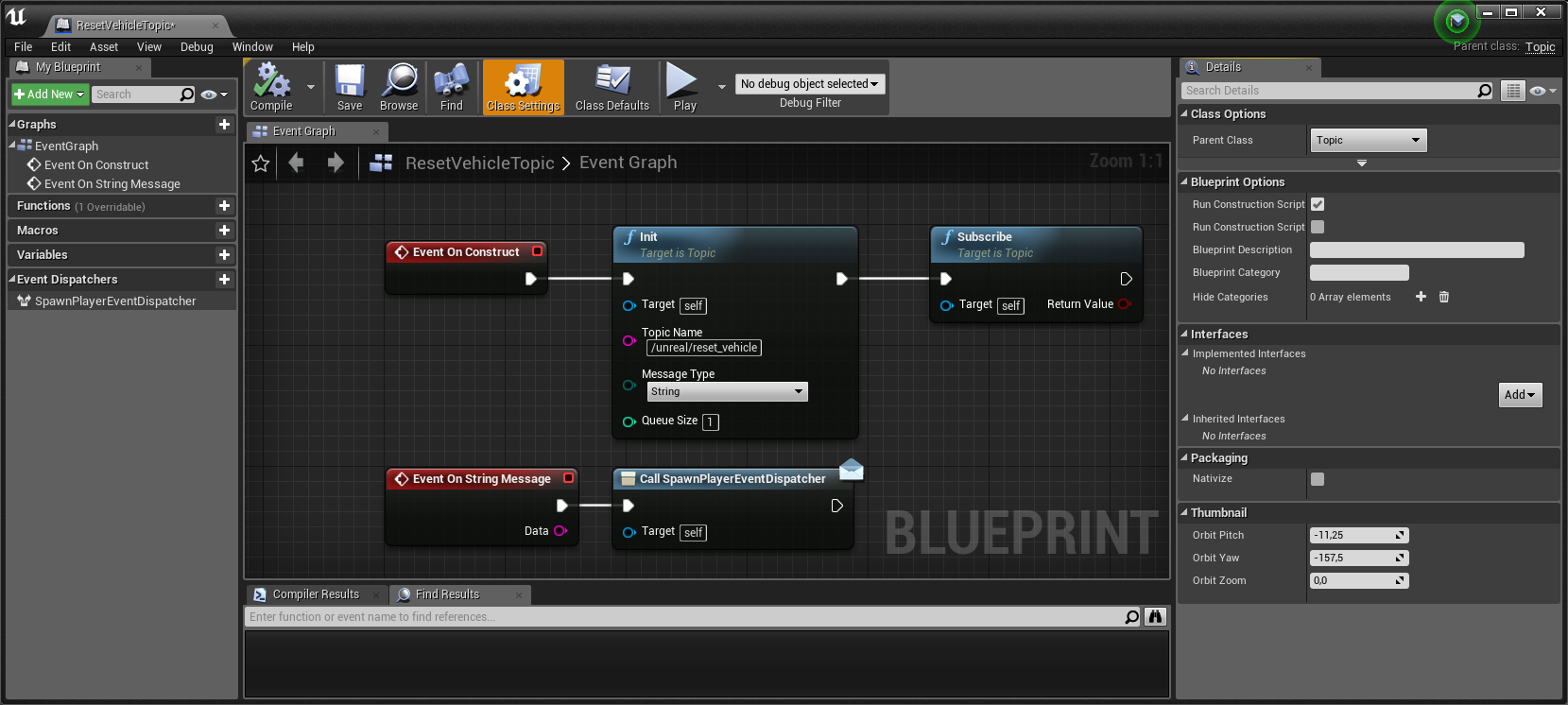 Create Blueprint based on Topic class