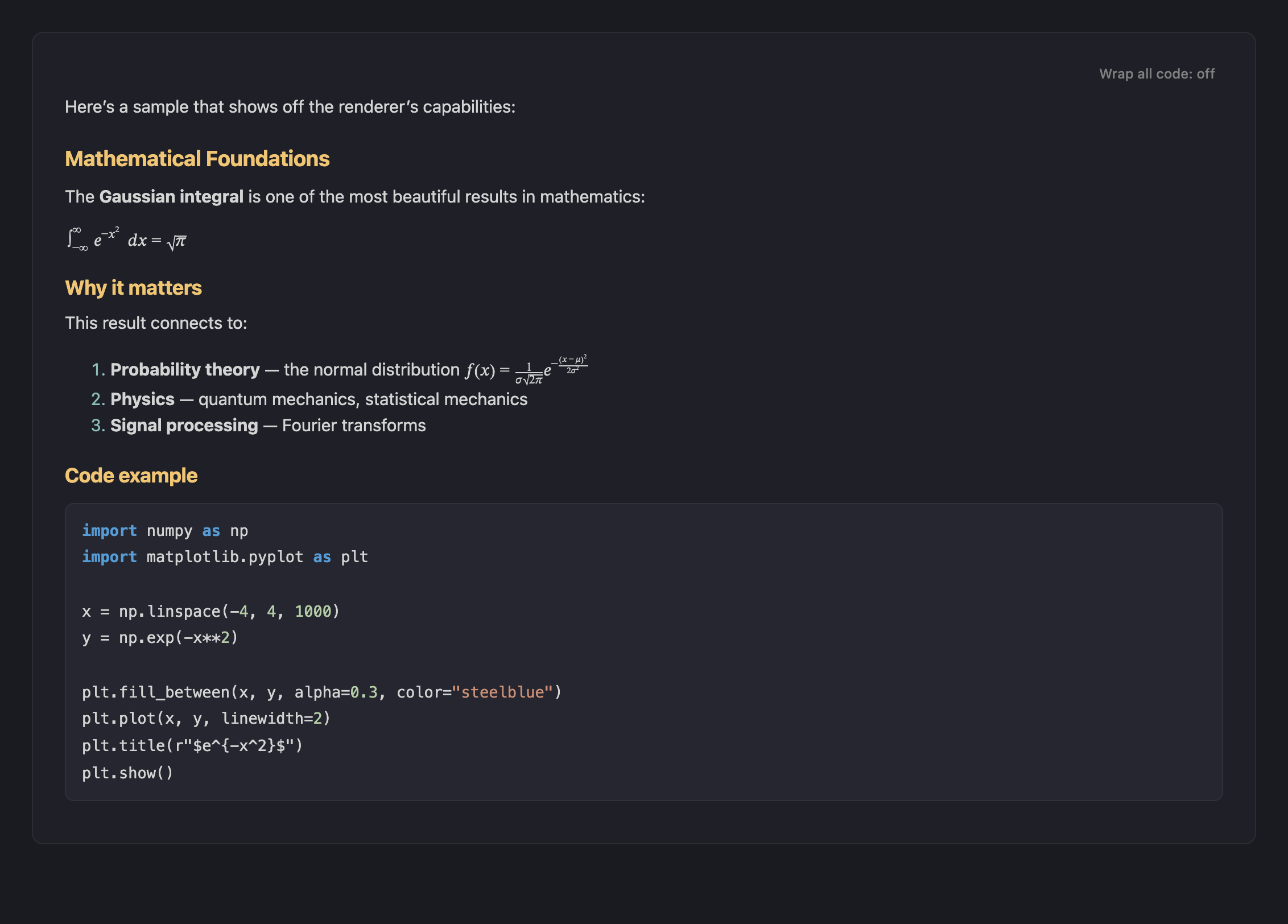 Dark browser preview