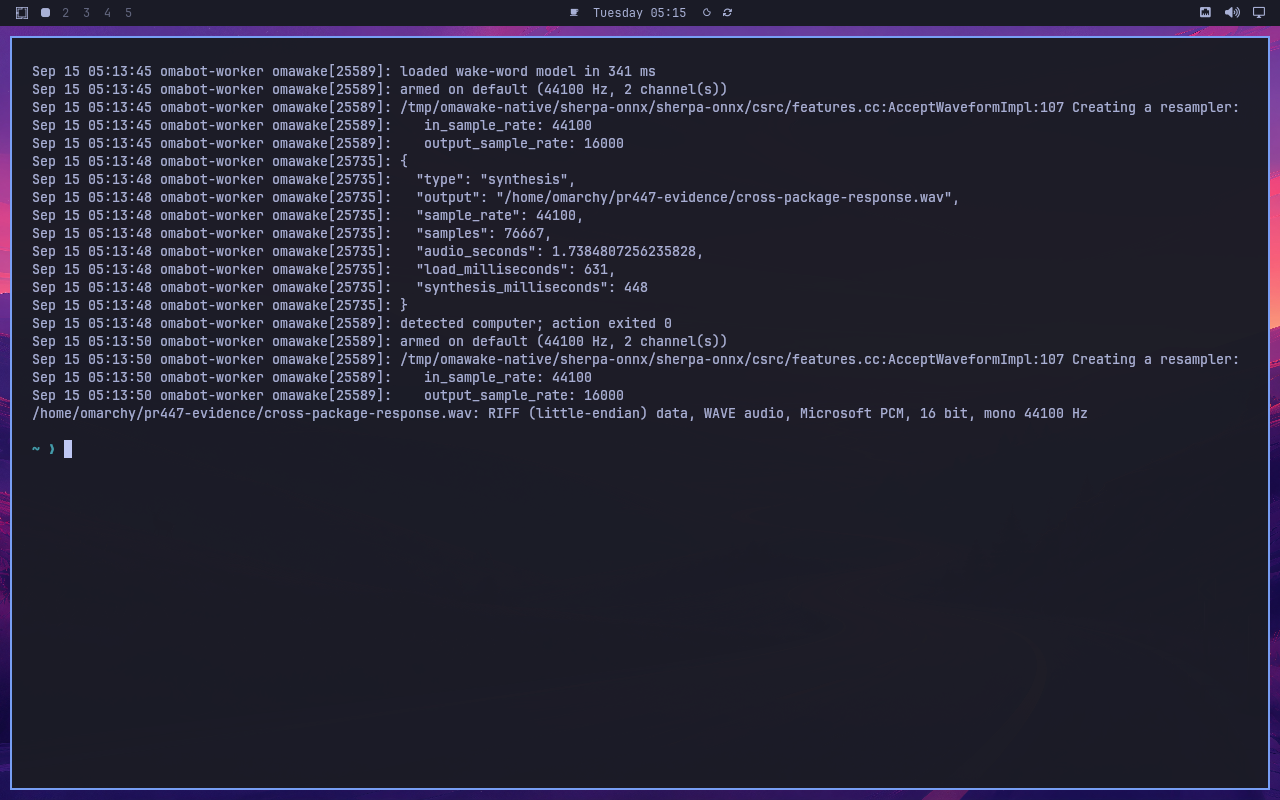 Omawake live wake-to-speech verification