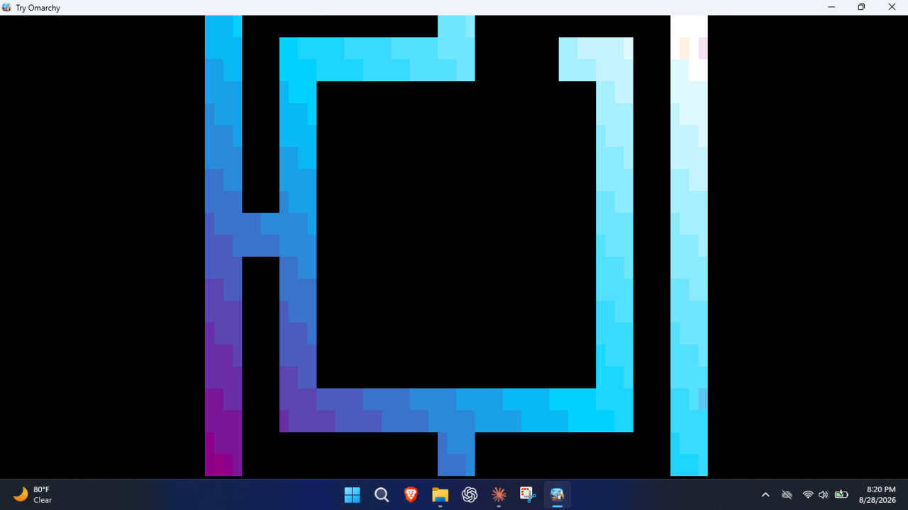 Omarchy pixel-logo screensaver