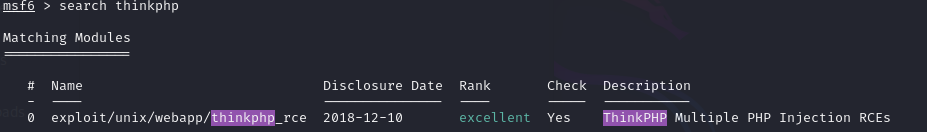 search module in msf