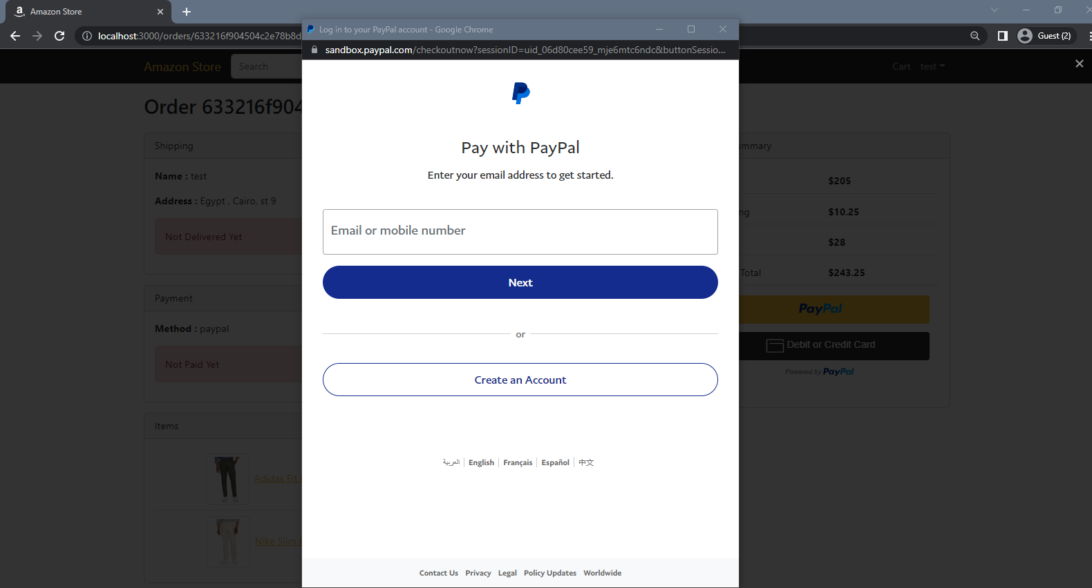 paypal Payment