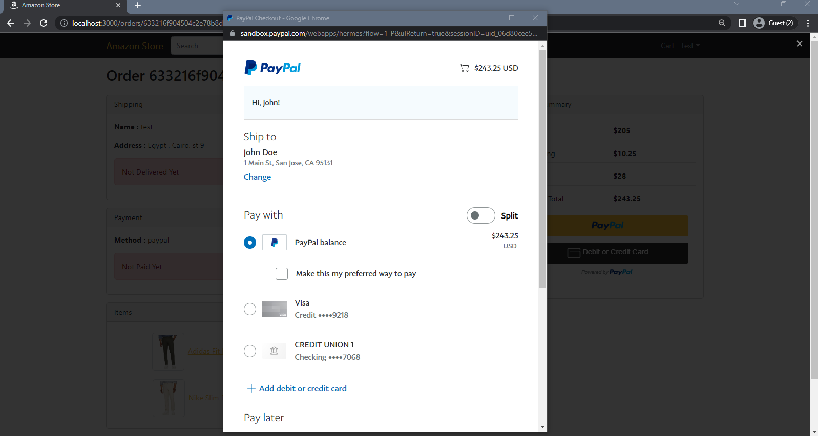 paypal Payment