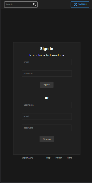 sign up responsive