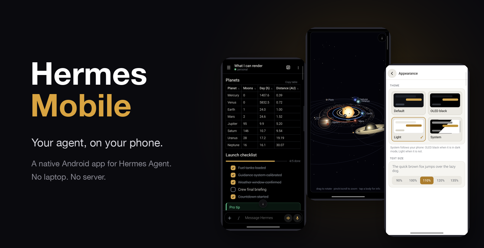 Hermes Mobile: your agent, on your phone