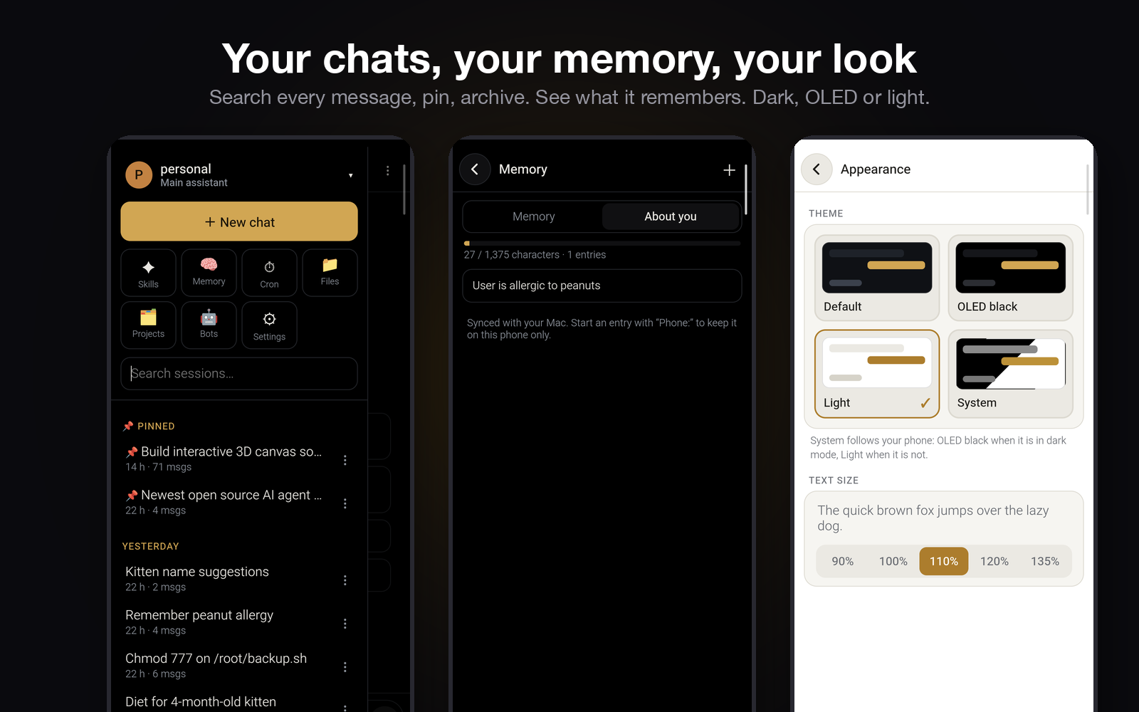 Drawer, memory screen and light theme