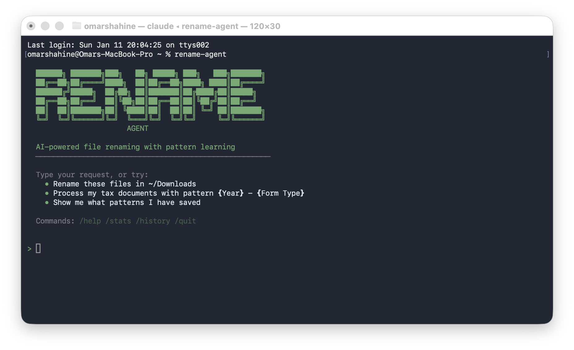 Rename Agent Screenshot
