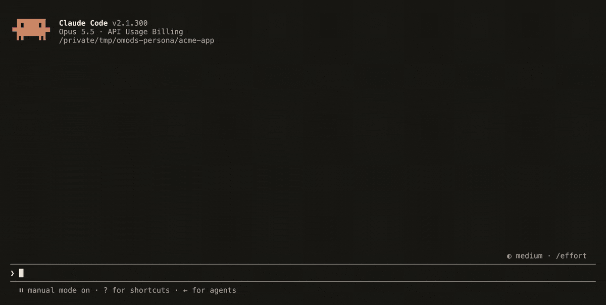 With the UI/UX Designer persona, Claude edits a button style but is blocked from changing an API file. The footer shows the active role.
