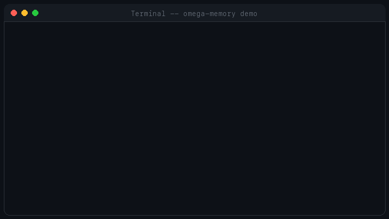OMEGA demo — cross-session memory recall