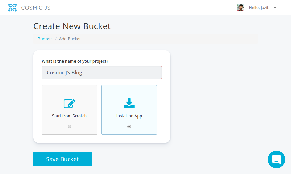 Create Cosmic JS Bucket