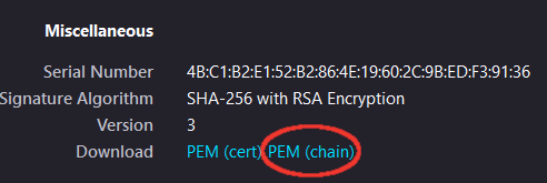 PEM chain