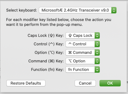Modify Keys