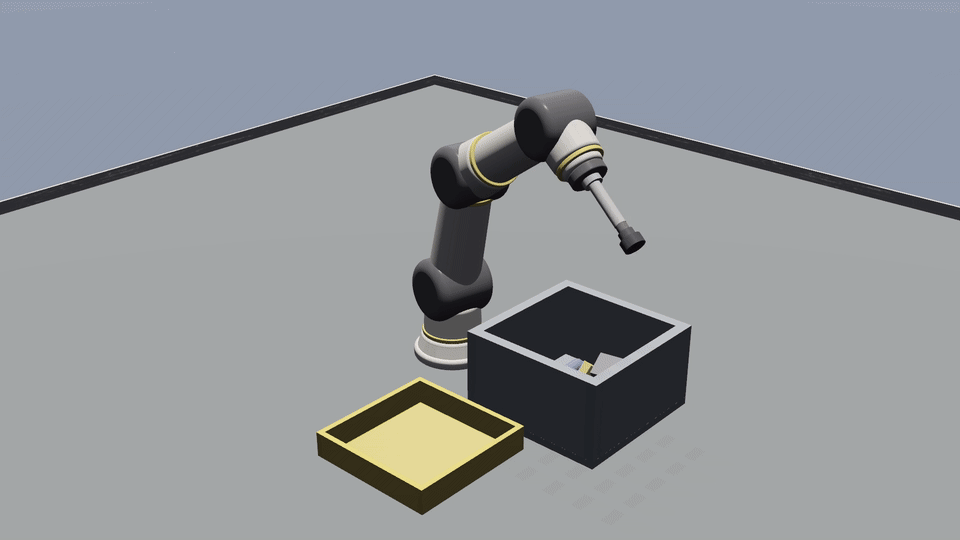 OmniArm 6 uses depth perception to pick unknown objects in OmniSim