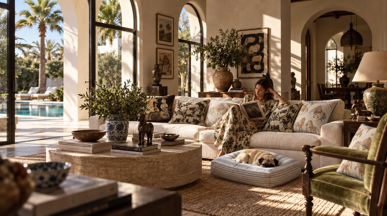 An interior with textiles and objects from the OGGETTI collection