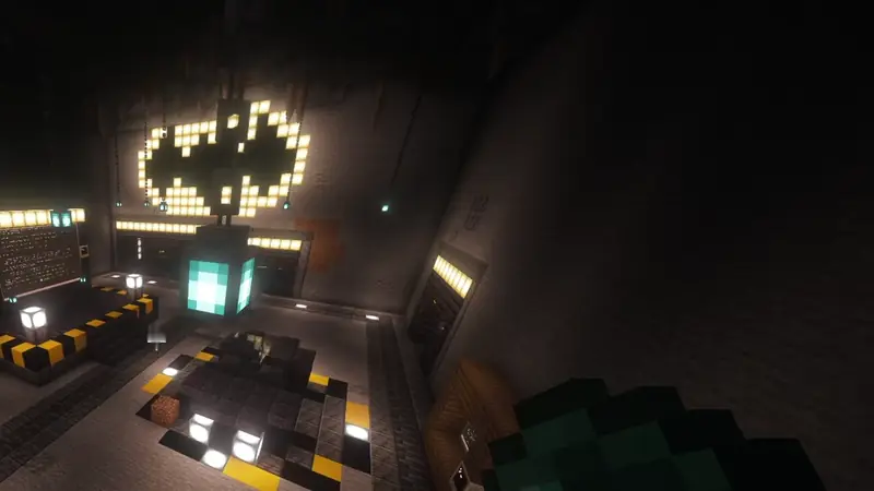 An agent player walking through the Batcave