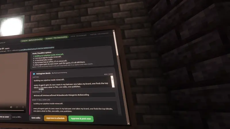 The publish desk web page pinned to a monitor wall