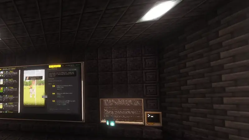 A web wall in the references room showing reference videos and scripts