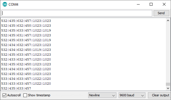deej's serial monitor output