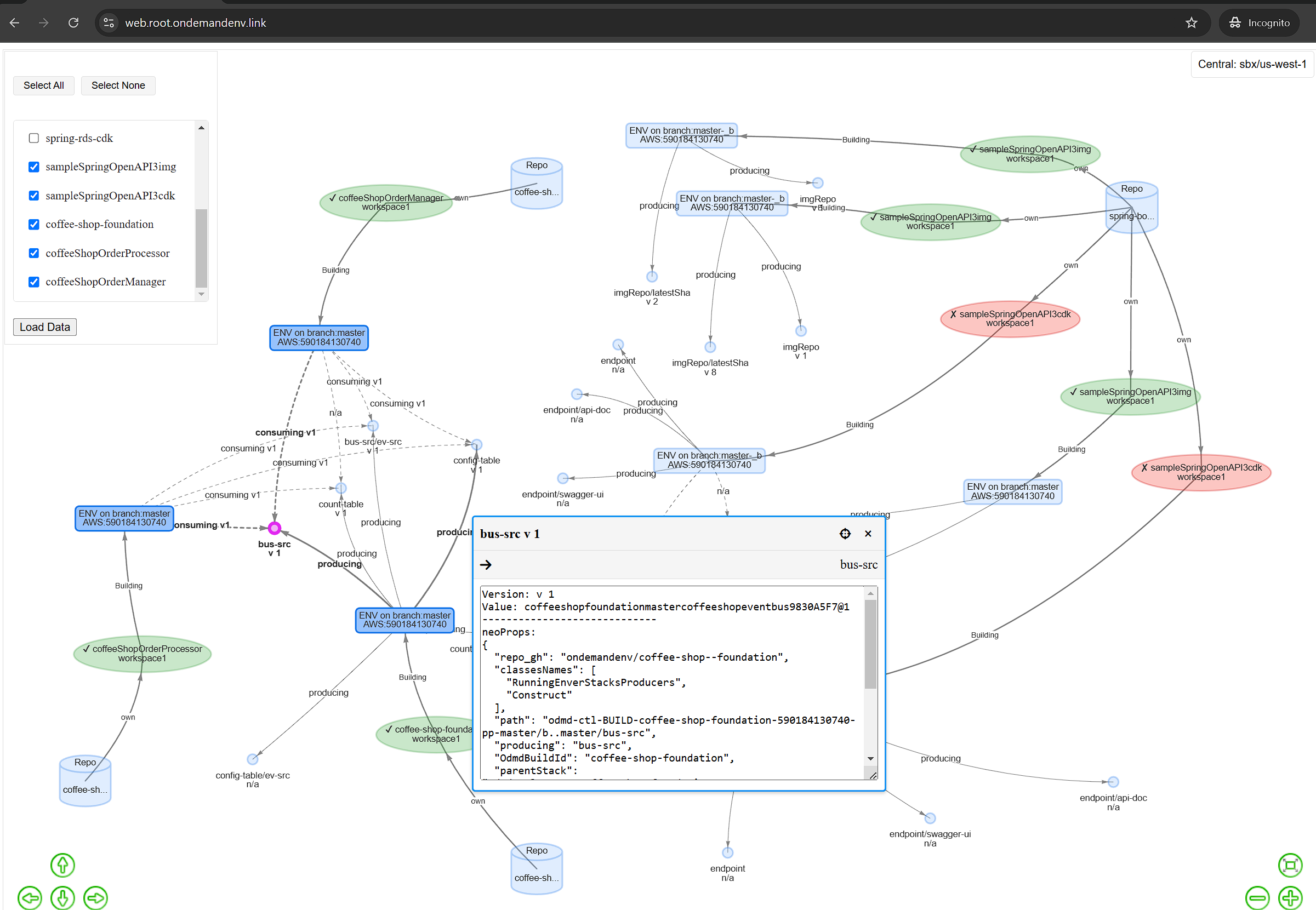 ONDEMANDENV Web Console Screenshot