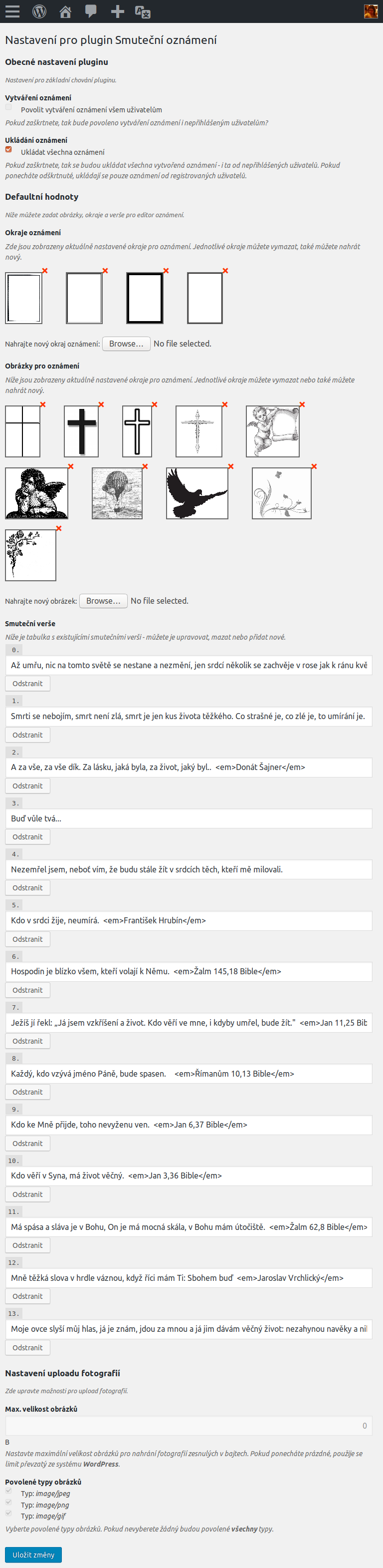 Nastavení pluginu Nastavení pluginu